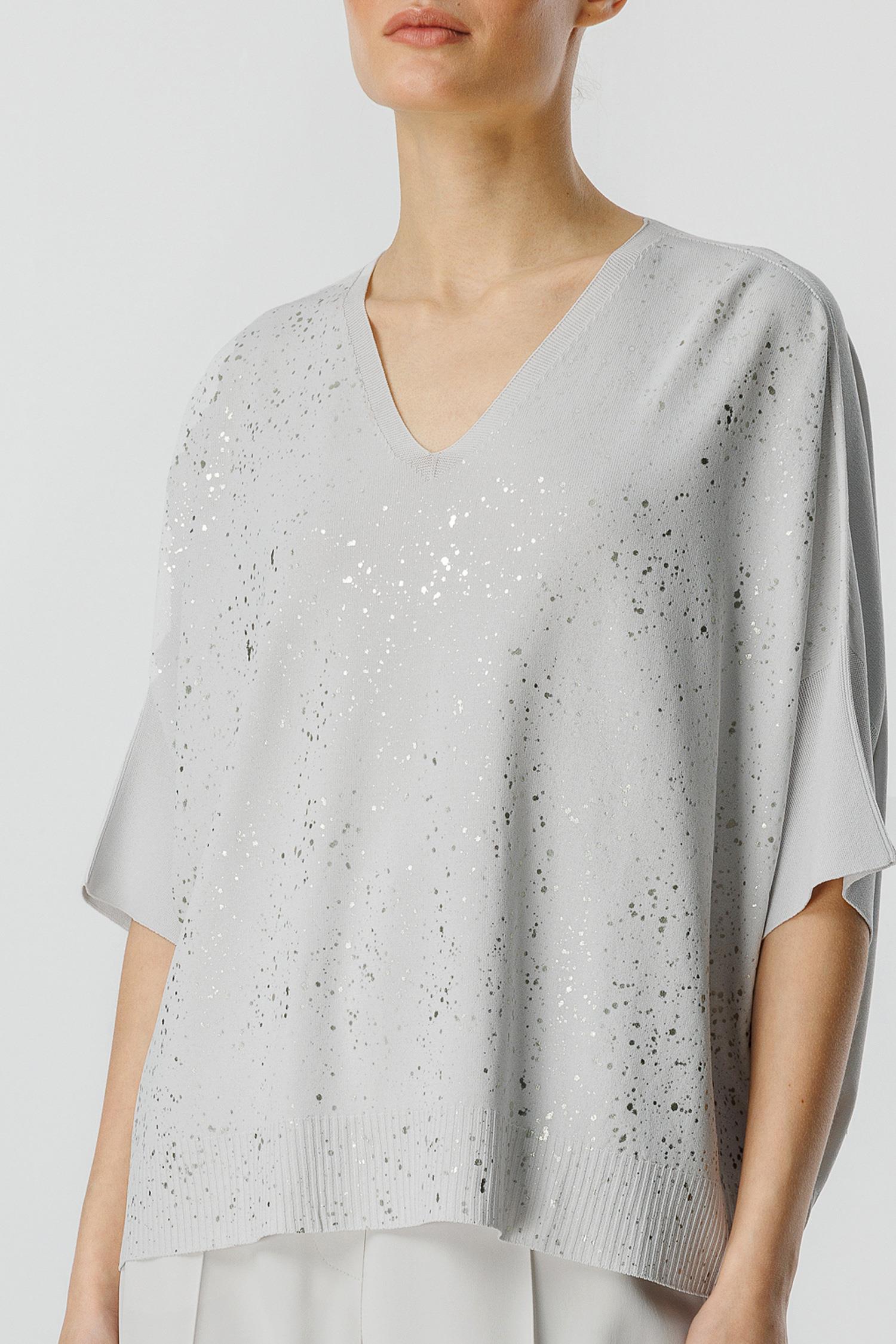 Varak Baskılı V Yaka Triko