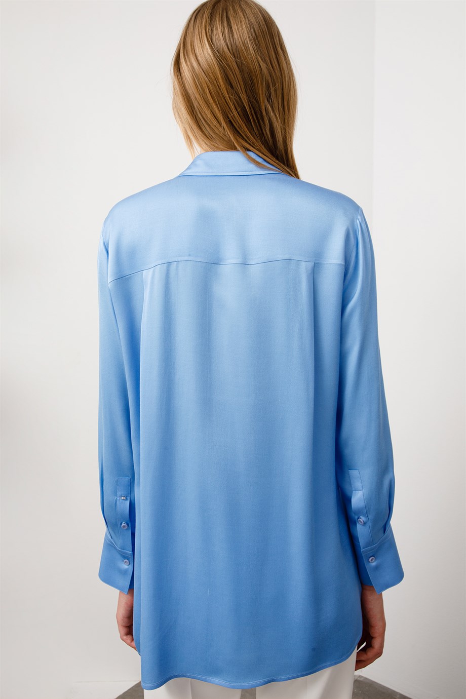 Viskon/Rayon Önü Pileli Gömlek