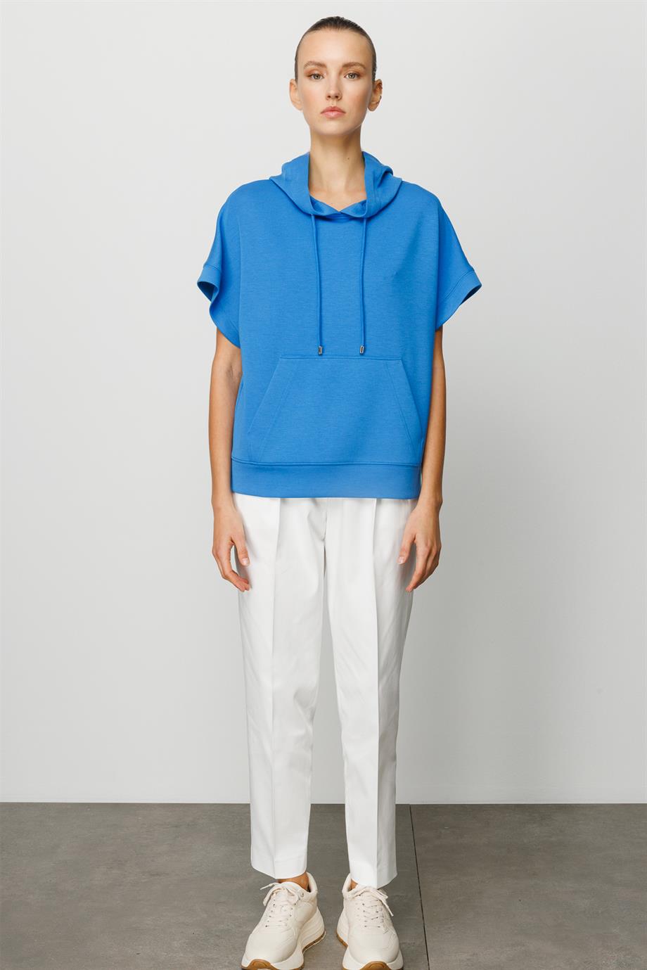 Yarım Kol Kapüşonlu Sweat