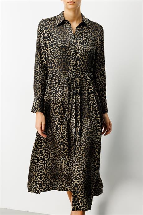 Büzgülü Leopar Elbise