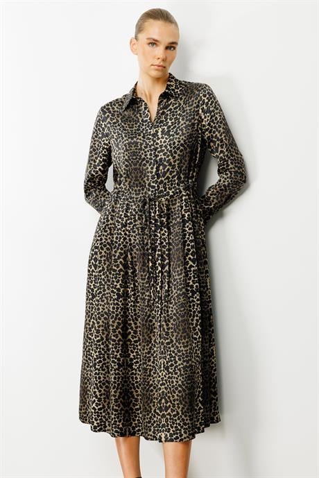 Büzgülü Leopar Elbise