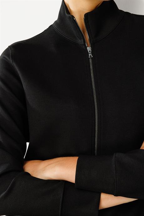 Dik Yaka Önden Fermuarlı Sweat