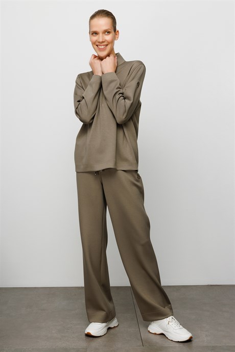 Elastan Kemerli Bol Kesim Sweat Pantolon