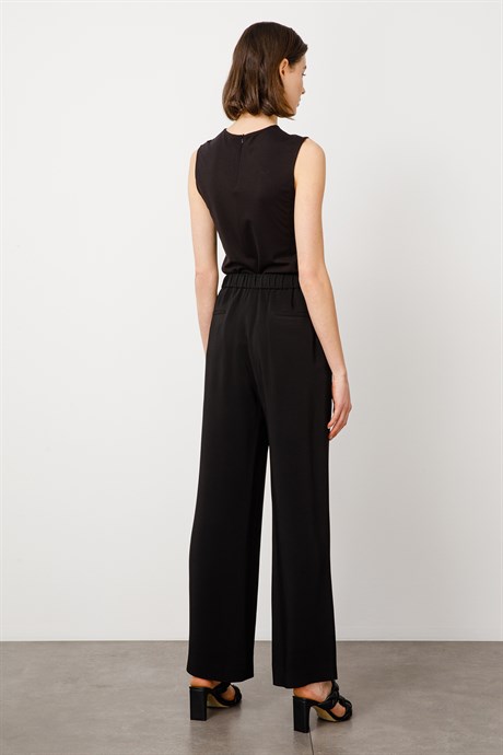 Elastan Kemerli Bol Pantolon