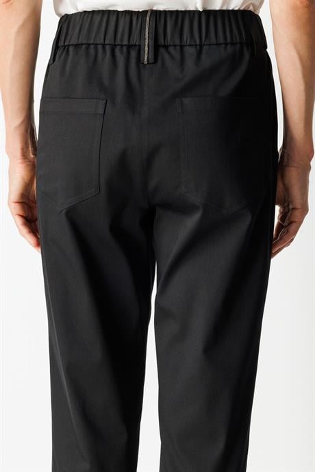 Elastan Kemerli Cepli Koton Pantolon