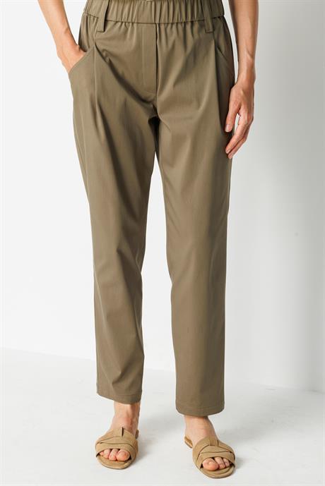 Elastan Kemerli Cepli Koton Pantolon