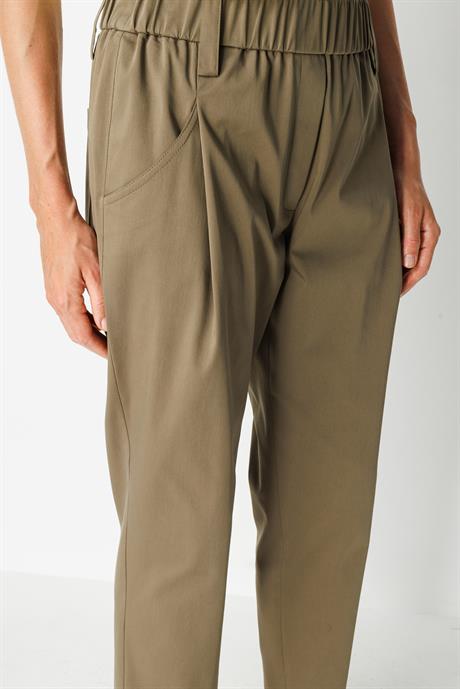 Elastan Kemerli Cepli Koton Pantolon