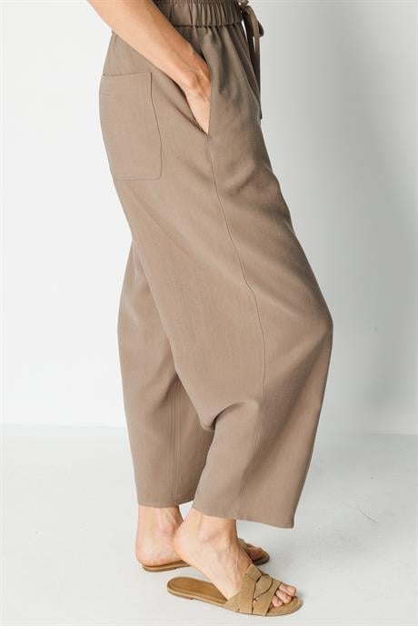 Elastan Kemerli Lyocell Pantolon