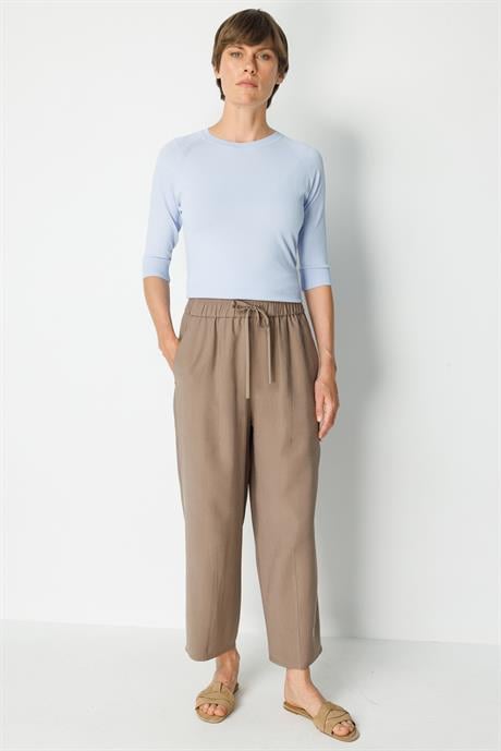 Elastan Kemerli Lyocell Pantolon