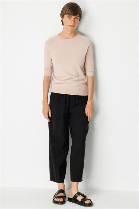 Elastan Kemerli Lyocell Pantolon