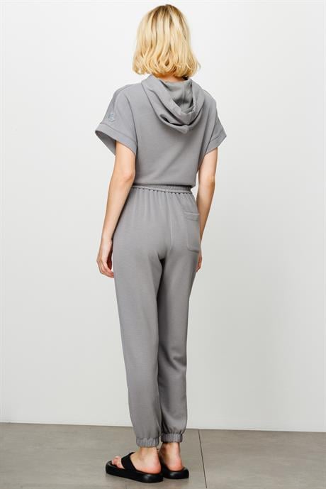Elastan Kemerli Paçası Lastikli Sweat Pantolon