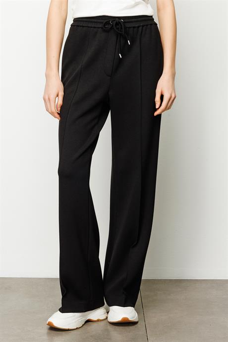 Elastan Kemerli Şeritli Sweat Pantolon
