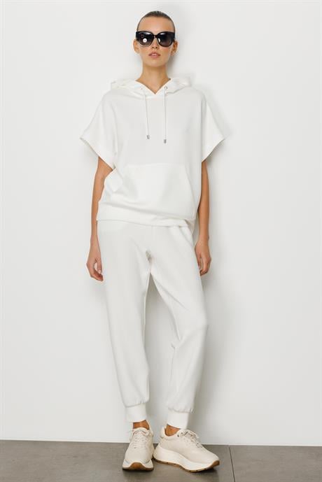 Elastan Kemerli Sweat Pantolon