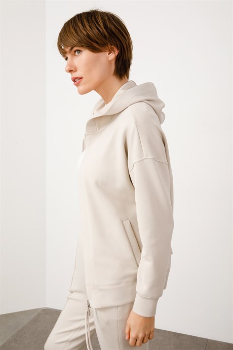 Kapüşonlu Önü Fermuarlı Sweat
