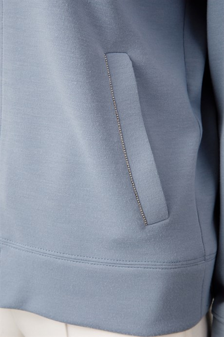 Kapüşonlu Önü Fermuarlı Sweat