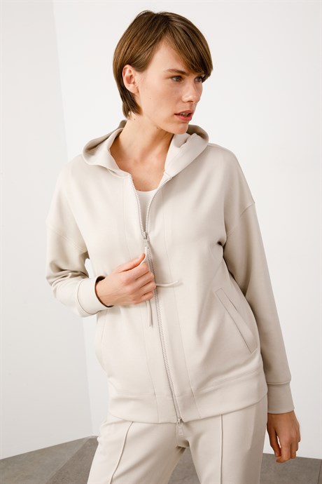 Kapüşonlu Önü Fermuarlı Sweat