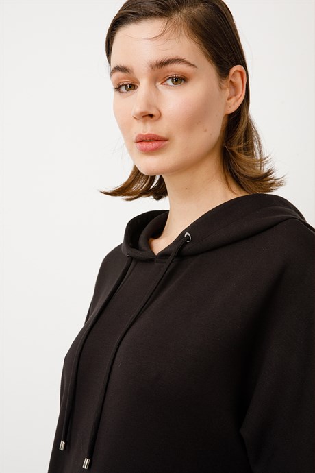 Kapüşonlu Sweat Elbise