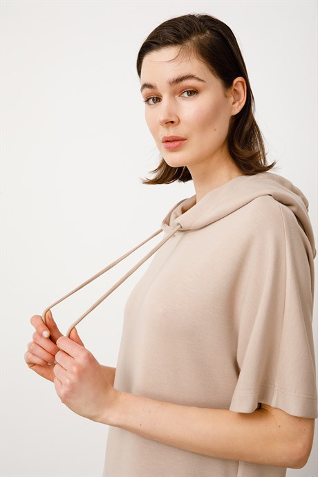 Kapüşonlu Sweat Elbise
