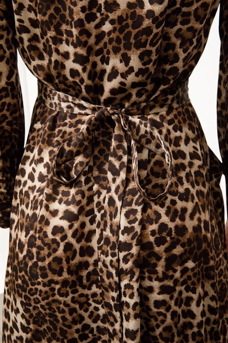 Kemerli Leopar Elbise
