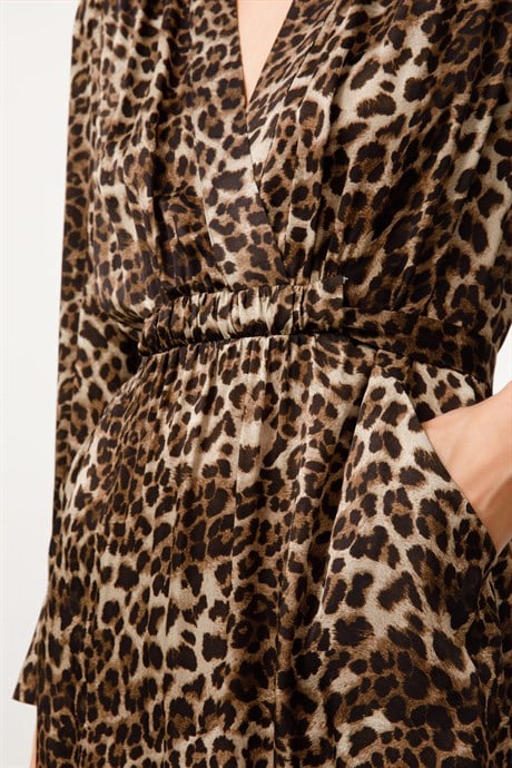Kemerli Leopar Elbise
