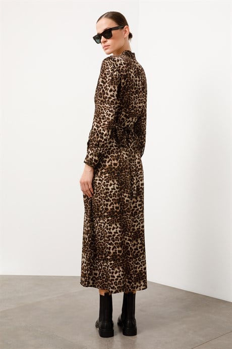Kemerli Leopar Elbise