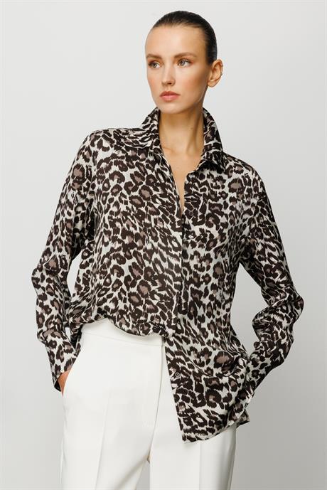 Leopar Desen Gömlek