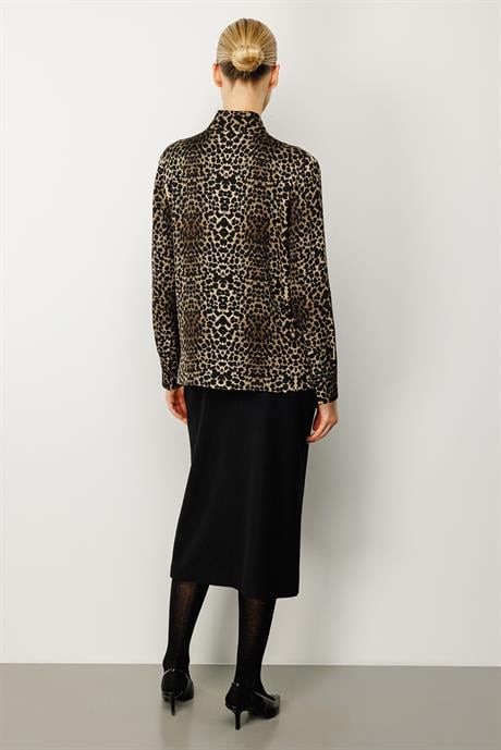 Leopar Fularlı Bluz