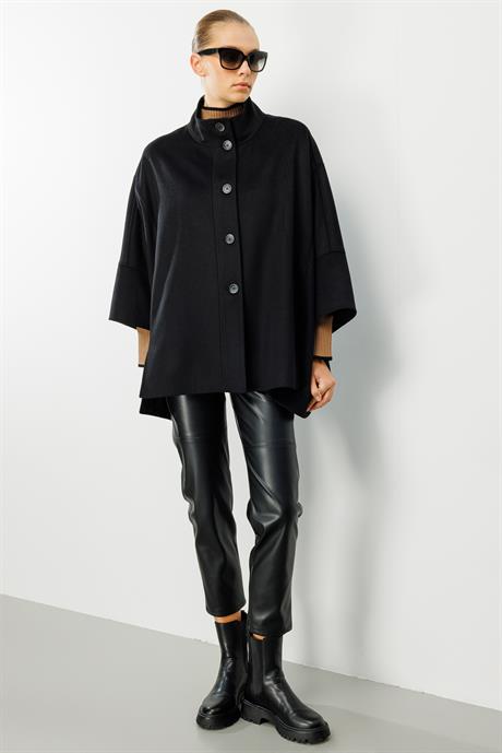Önden Düğmeli Oversize Kaban