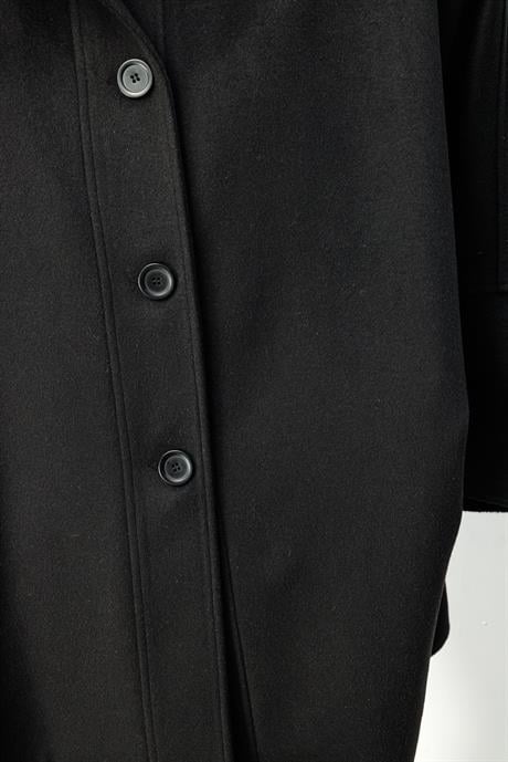 Önden Düğmeli Oversize Kaban