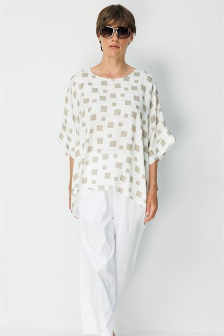 Oversize Kayık Yaka Bluz