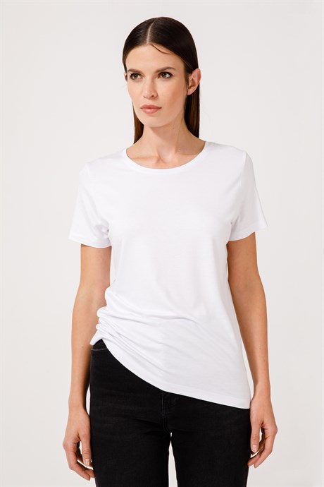 Sıfır Yaka Yarım Kol Tshirt