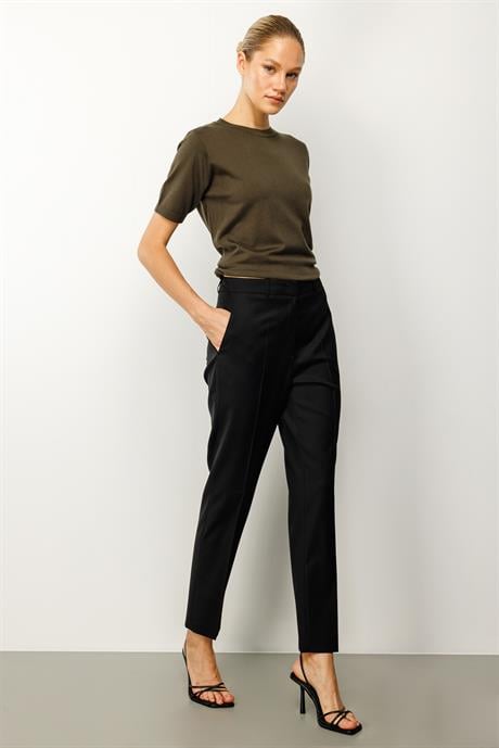 Slim Fit Cepli Yün Pantolon