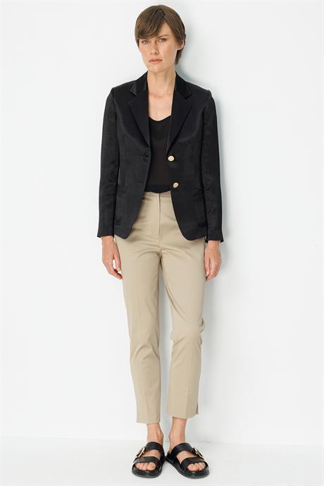 Slim Fit Yırtmaçlı Koton Pantolon