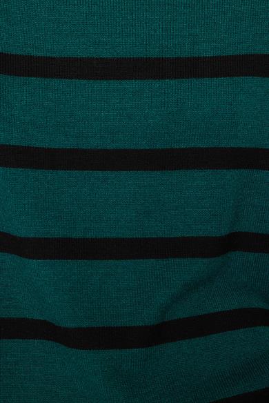 Dik Yaka Çizgili Oversize Triko