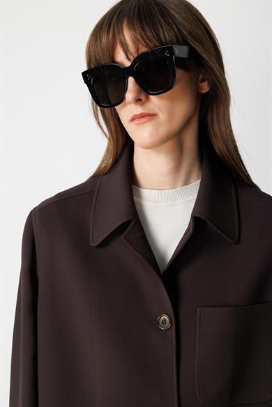 Dıştan Cepli Oversize Ceket