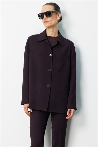 Dıştan Cepli Oversize Ceket