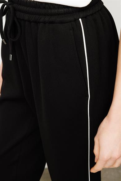 Elastan Kemerli Biyeli Sweat Pantolon