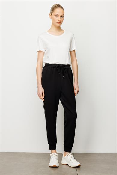 Elastan Kemerli Biyeli Sweat Pantolon