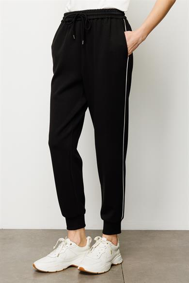 Elastan Kemerli Biyeli Sweat Pantolon