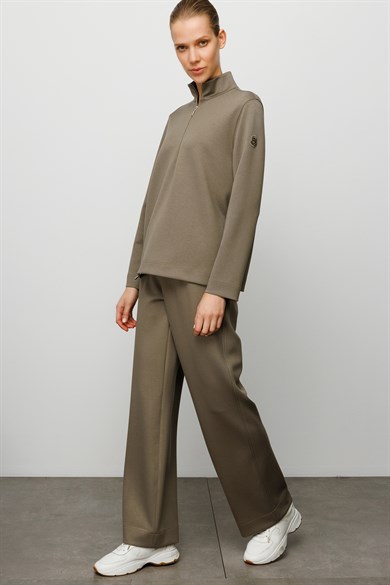 Elastan Kemerli Bol Kesim Sweat Pantolon