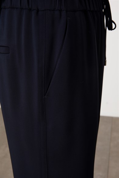 Elastan Kemerli Bol Pantolon