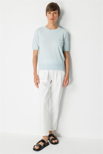 Elastan Kemerli Cepli Koton Pantolon