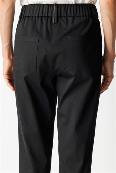 Elastan Kemerli Cepli Koton Pantolon
