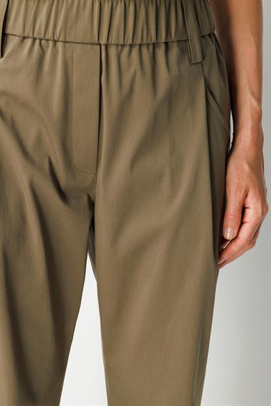 Elastan Kemerli Cepli Koton Pantolon