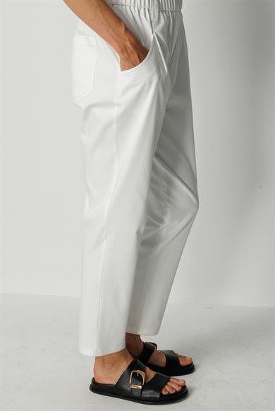 Elastan Kemerli Cepli Koton Pantolon