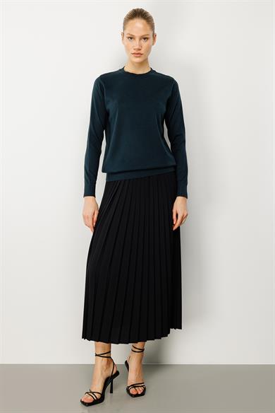 Elastan Kemerli Krep Pilise Etek