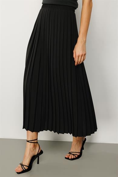 Elastan Kemerli Krep Pilise Etek