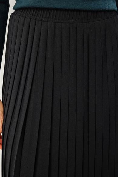 Elastan Kemerli Krep Pilise Etek