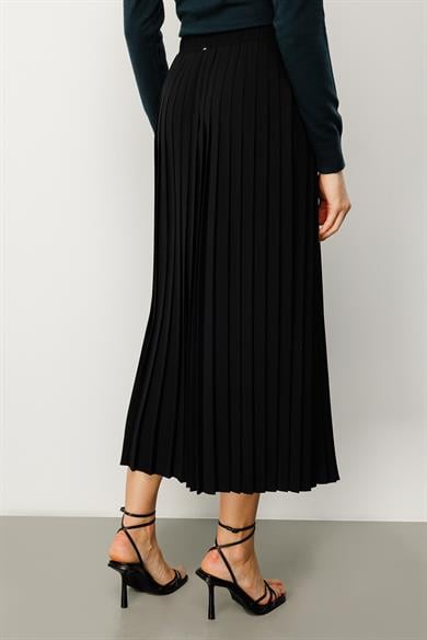 Elastan Kemerli Krep Pilise Etek