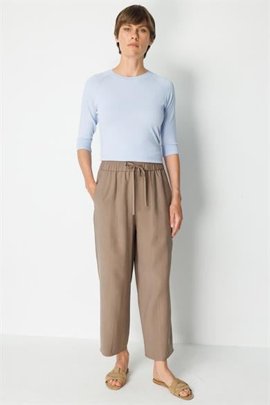 Elastan Kemerli Lyocell Pantolon